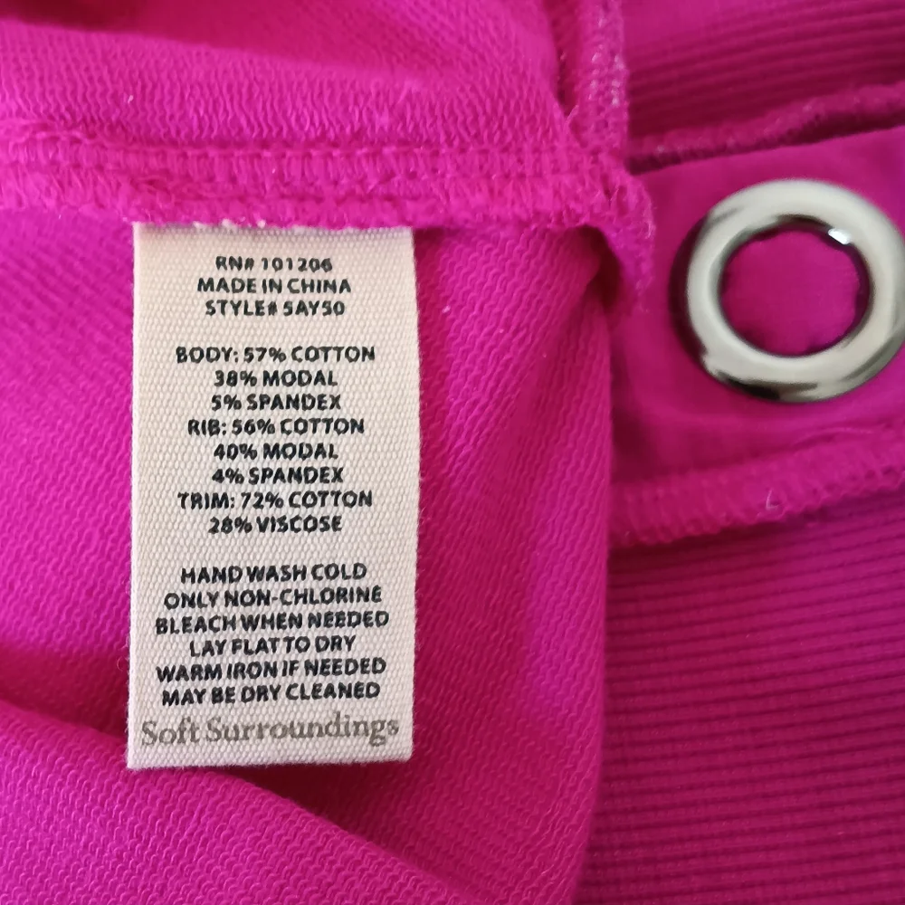Soft Surroundings Vibrant Magenta Pink Tunic Top Women's Size 1X Style 100924 - Picture 8 of 10